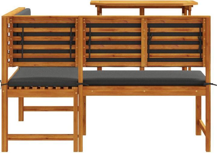 Produktbild vidaXL 2-teiliges Garten-Esszimmer-Set mit Kissen aus massivem Akazienholz