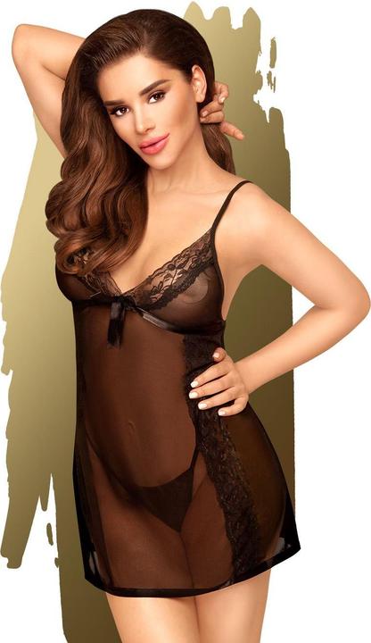 Penthouse Lingerie Babydoll Seduction Casual avec Tanga Noir