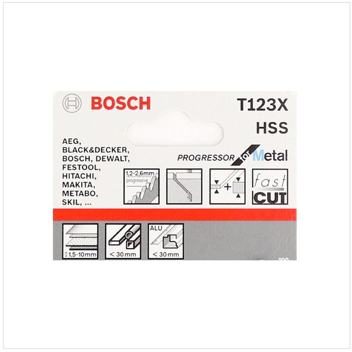 Produktbild Bosch Professional Zubehör PRO Metal thick and thin T123XF Stichsägeblatt, 100 mm, 5-tlg.