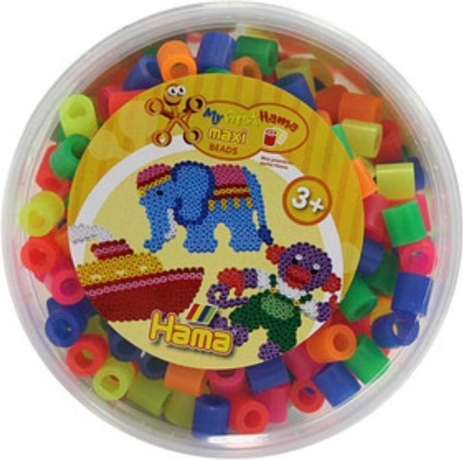 Produktbild Hama Perlen Strijkkralen Maxi in Bak - Neonmix (051), 600st.