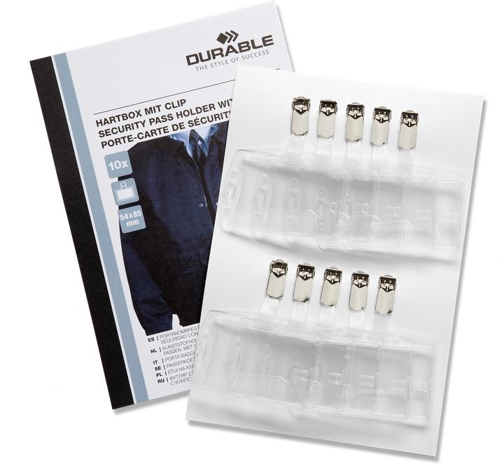 Produktbild Durable Namensschilder Hartbox, mit Clip, 54 x 85 mm