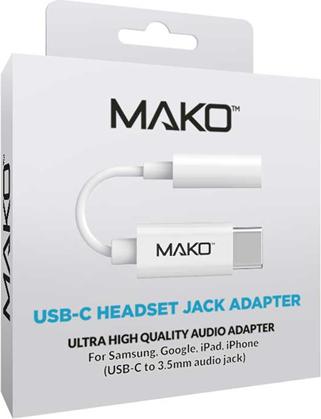 Actual product image Mako USB-C Headset Jack Adapter (USB-C, 3.5mm socket)