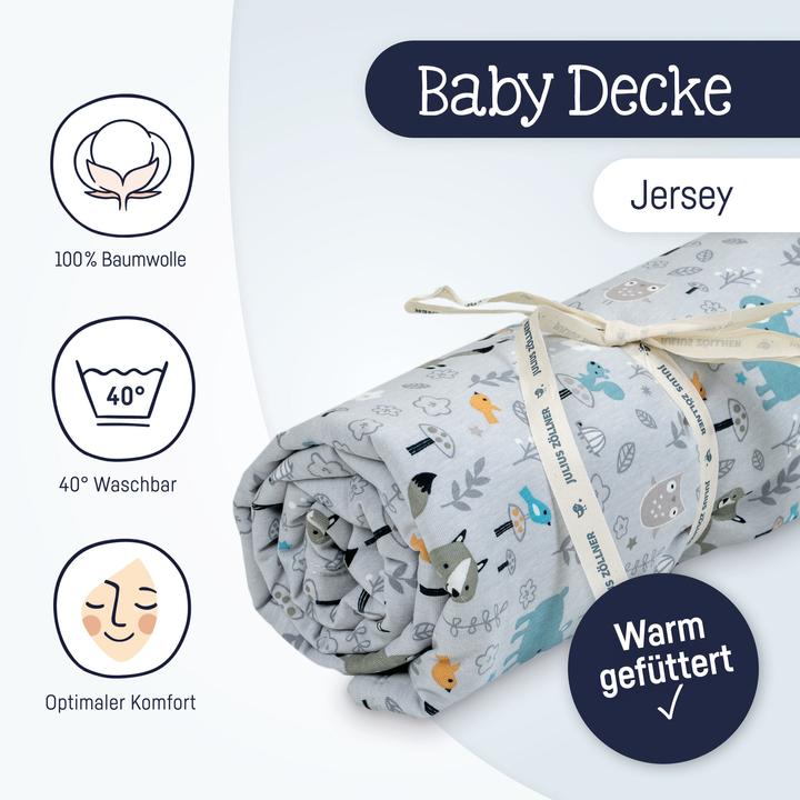 Produktbild Julius Zöllner Decke Jersey gefüttert 70/100, Smart Friends (70 x 100 cm)