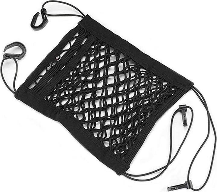 Techsuit - Car Organizer (CO-B3) - 3 Layer Car Net Barrier with Pockets for Backseats - Black
