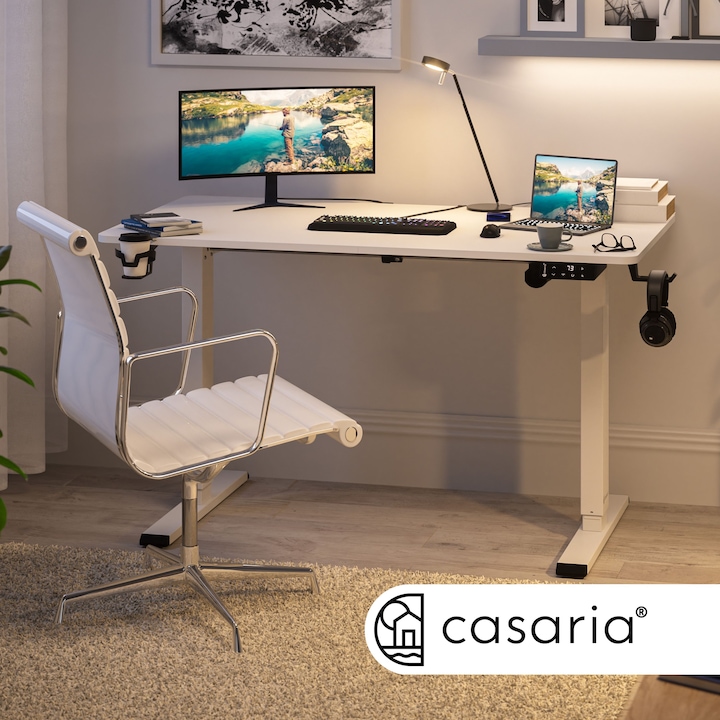 Actual product image Casaria Desk with adjustable height (110 x 60 x 118 cm)