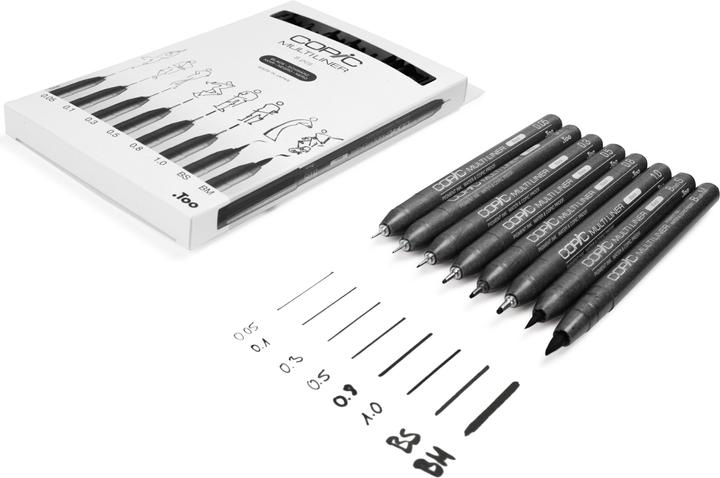 Immagine prodotto Copic Set multiliner nero, 8 pezzi (Nero, 8 x)