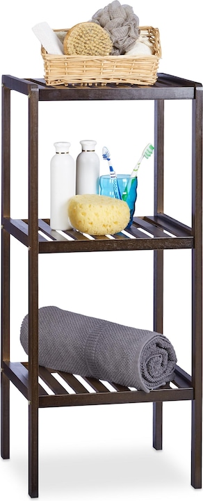 Actual product image Relaxdays Bathroom shelf bamboo (34.5 x 33 x 80 cm)