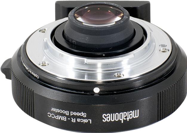Actual product image Metabones Speed Booster Leica R on Blackmagic BMPCC MFT