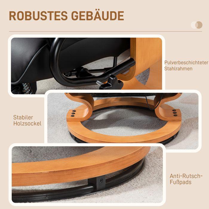 Produktbild Swisshandel24 Relaxsessel Drehbar, Fernsehsessel, bis 150 kg, Kunstleder, Schwarz