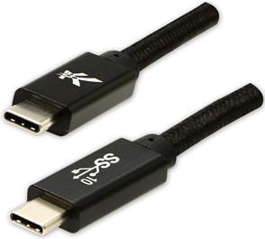 Image du produit Nenurodyta Câble USB Logo USB-C - USB-C 1 m noir (1 m, USB 3.2 Gen 2, 100 W)
