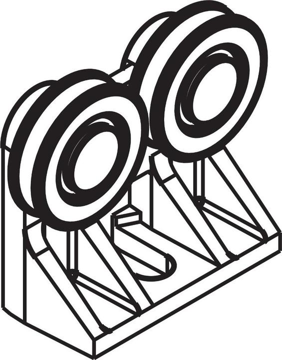 HAWA 10370 Drive, 2 rollers, plastic-coated Rollers