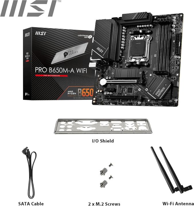 Produktbild MSI Pro B650M-A WIFI (AM5, AMD B650, mATX)
