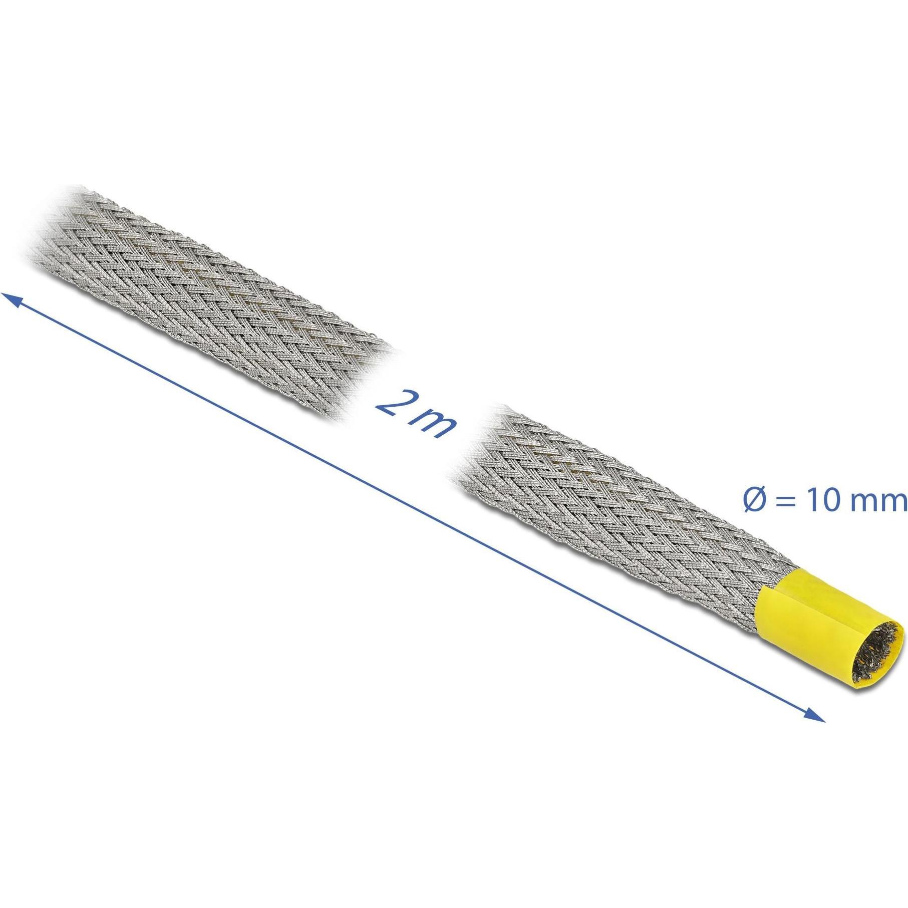 Thumbnail - Delock, Kabelschutz + Kabelführung, Kabelschlauch zur EMV Abschirmung 2 m x 10 mm Grau (Kabelschlauch, 2000 mm)