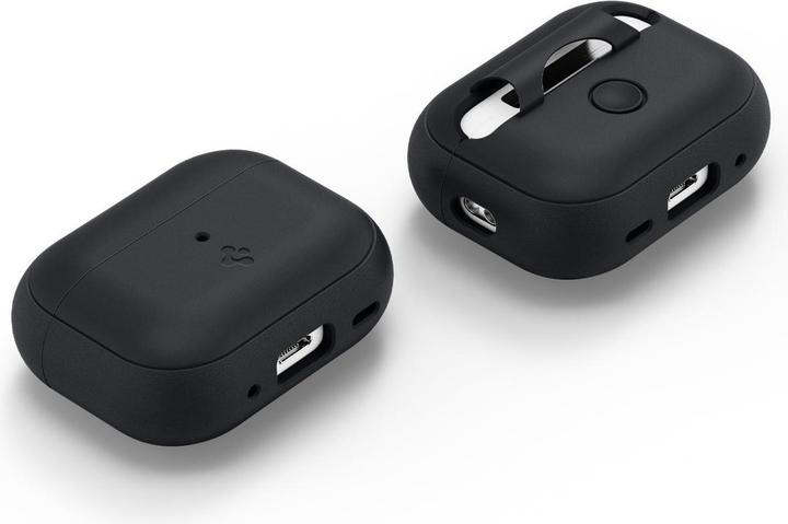 Actual product image Spigen SILICONE FIT STRAP Apple AIRPODS PRO 1 / 2 BLACK/PHANTOM GREEN (Headphone sleeve)