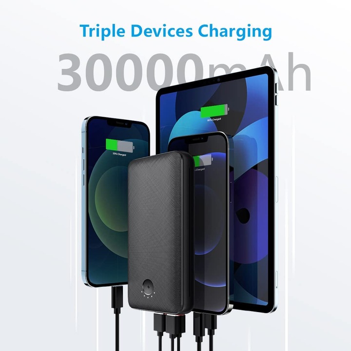 Actual product image Jiga Powerbank 30000mAh, Black (30000 mAh, 10.50 W, 111 Wh)