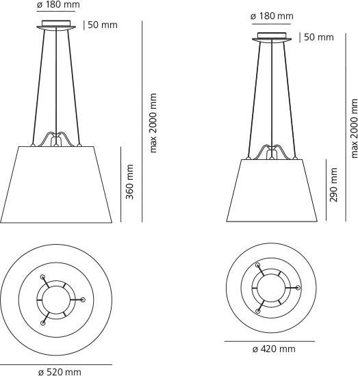 Actual product image Artemide Tolomeo Mega Terra shade satin ø42cm (E27)
