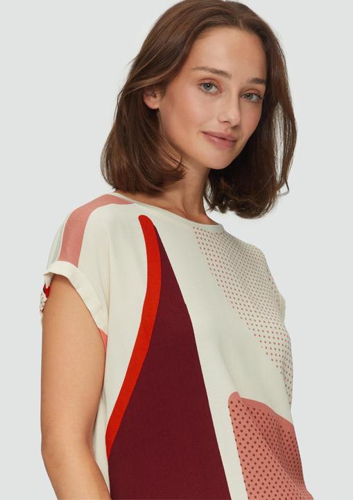 Immagine prodotto S.Oliver T-Shirt T-Shirt im Fabricmix mit All-over-Print auf der Front (36)