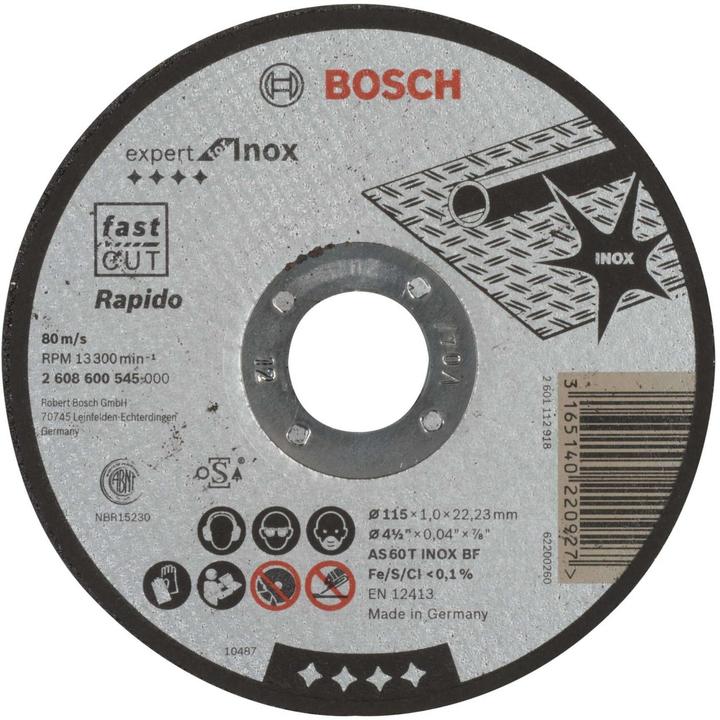 Bosch Professional Zubehör PRO Stainless Steel and Metal cutting disc, 115 x 1 x 22.23 mm
