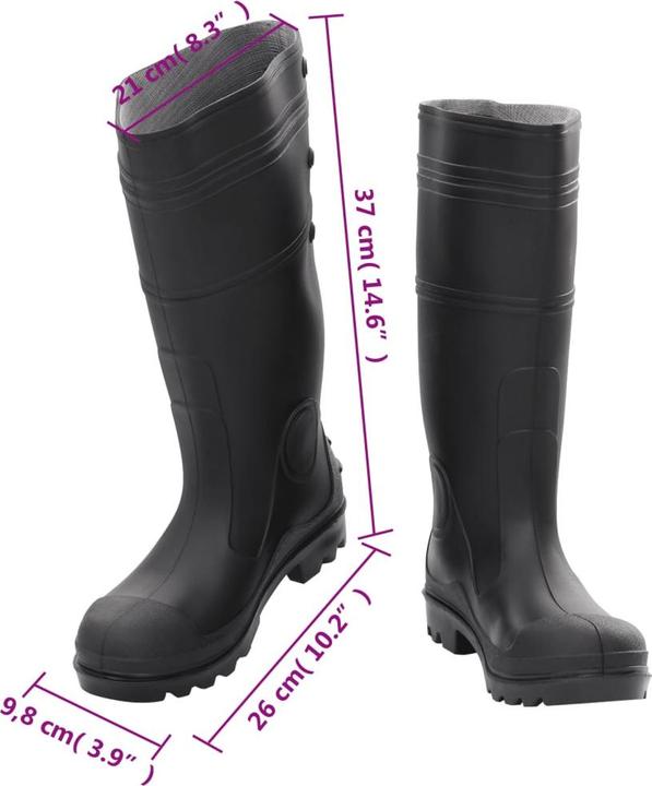 Actual product image VidaXL Rubber boots with removable inner lining size PVC (41)