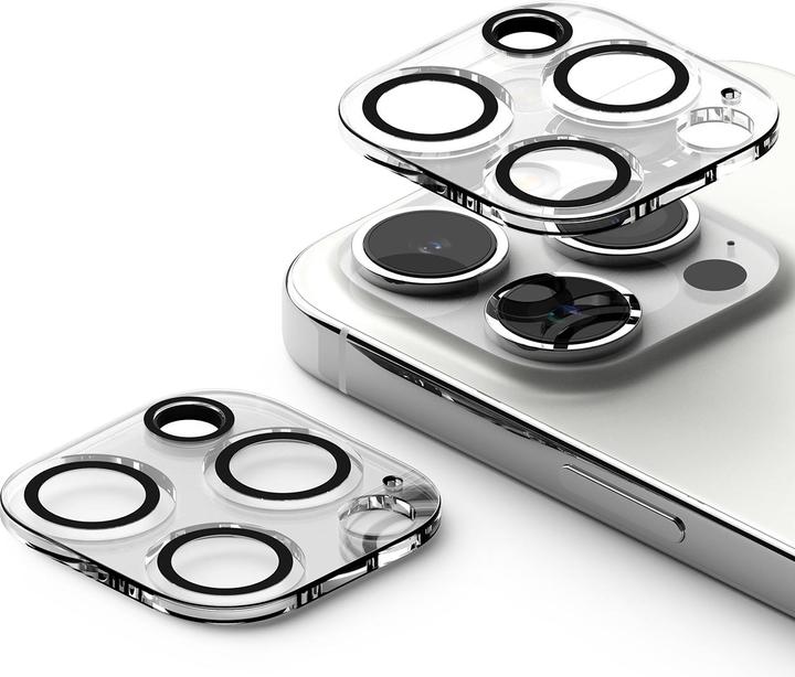 Ringke iPhone 15 Pro Max Camera Styling Camera Island Protector Tempered Glass (2pcs) Transparent (2 Piece, Apple iPhone 15 Pro Max)