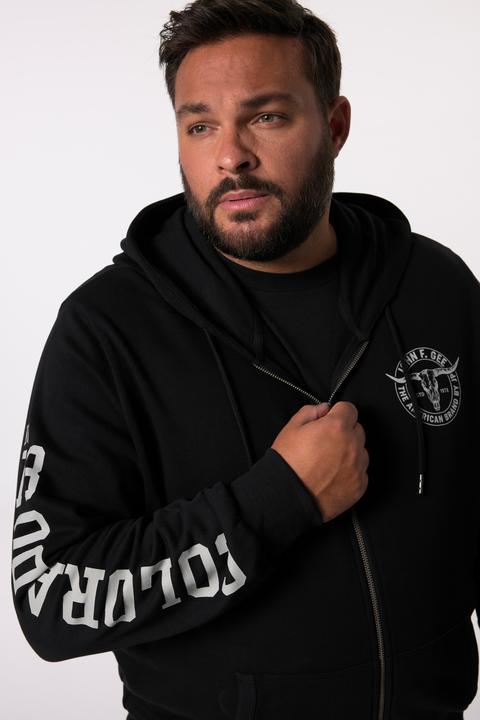 Image du produit John F. Gee Sweat-shirt à capuche, poche kangourou, imprimé sur les manches - jusqu'au 8 XL (XL)
