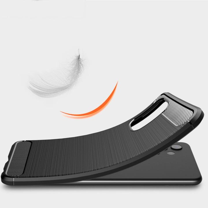 Actual product image Cover-Discount Galaxy A32 - Metal Carbon Look Rubber Case Black (Samsung Galaxy A32)