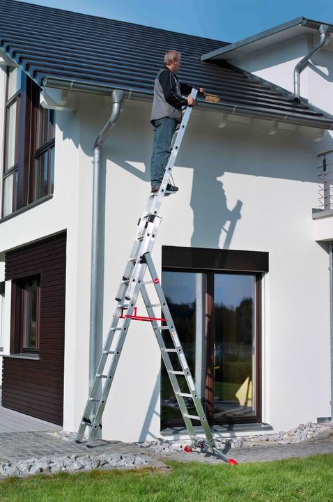 Produktbild Hailo S100 ProfiLOT, Aluminium Kombileiter 3-teilig, 2x9 + 1x8  Sprossen (Stehleiter, 19 cm)