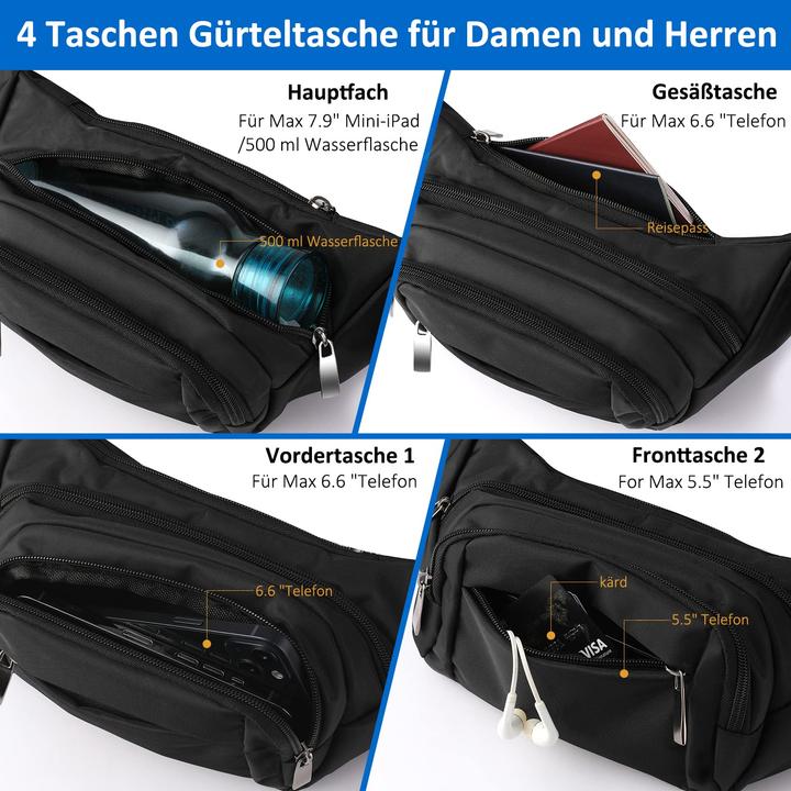 Produktbild Only-Bags.Store Gürtel Wasserdichte Gürteltasche mit grossem Fassungsvermögen
