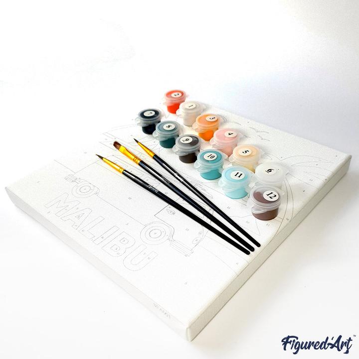 Immagine prodotto Figured'Art Mini Kit da Dipingere con i Numeri con Cornice - Malibu