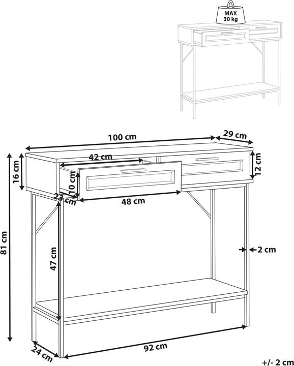 Produktbild Beliani Pasco (100 x 29 x 81 cm)