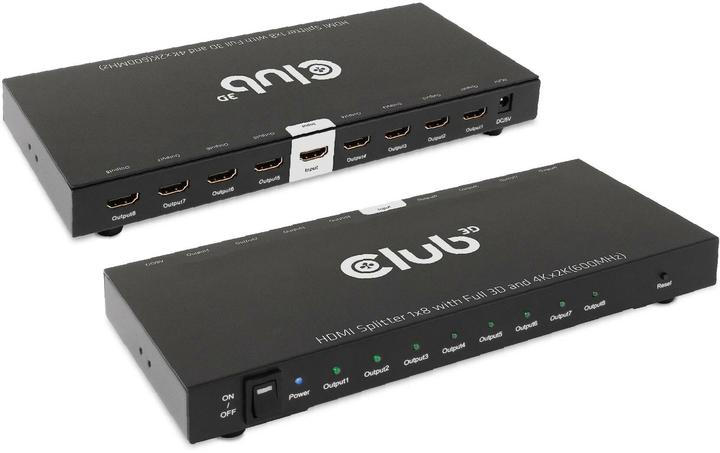 Produktbild Club 3D Club3D HDMI Splitter 1 Eingang -> 8 Ausgänge 4K60Hz UHD retail