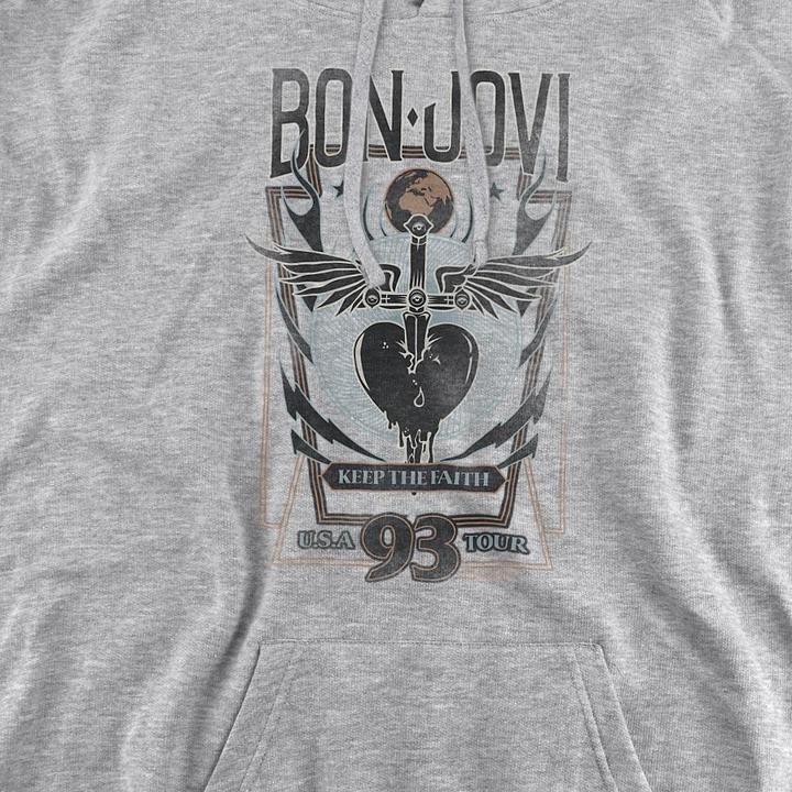 Produktbild Bon Jovi Keep The Faith Kapuzenpullover meliert (L)