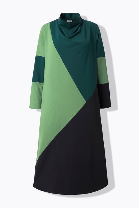 Produktbild Ulla Popken Sweatkleid, Wasserfall-Ausschnitt, Langarm (54)
