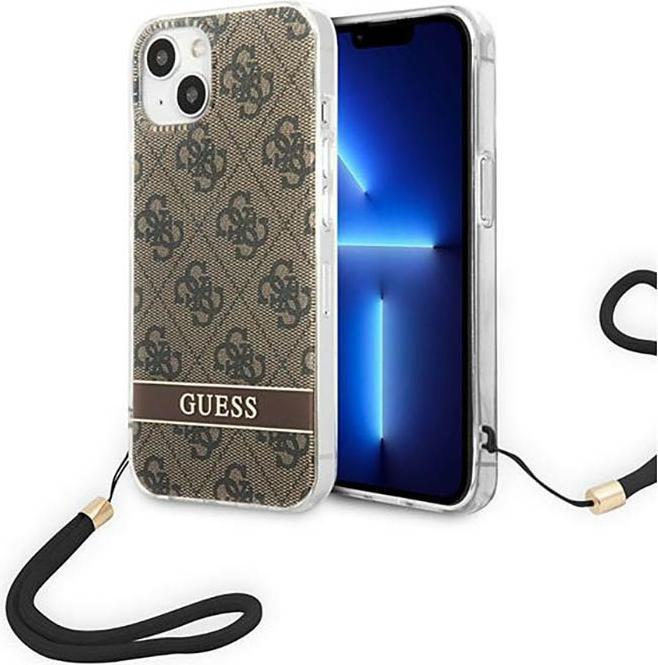 Produktbild Guess GUOHCP14SH4STW iPhone 14 6,1" brązowy/brown hardcase 4G Print Strap (Apple iPhone 14)
