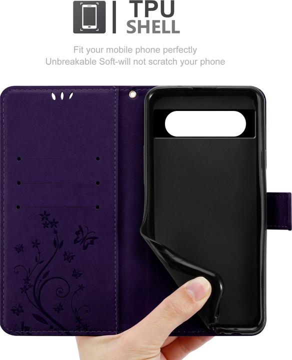 Actual product image Cadorabo Case for Google Pixel 8A Flower Book (Google Pixel 8a)