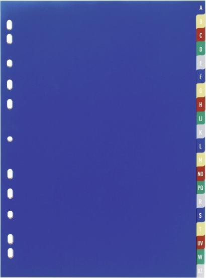 Actual product image Durable REGISTER PP WITH COLOURED LETTERS 20 SHEETS EMBOSSED A-Z 20 PCS 675527