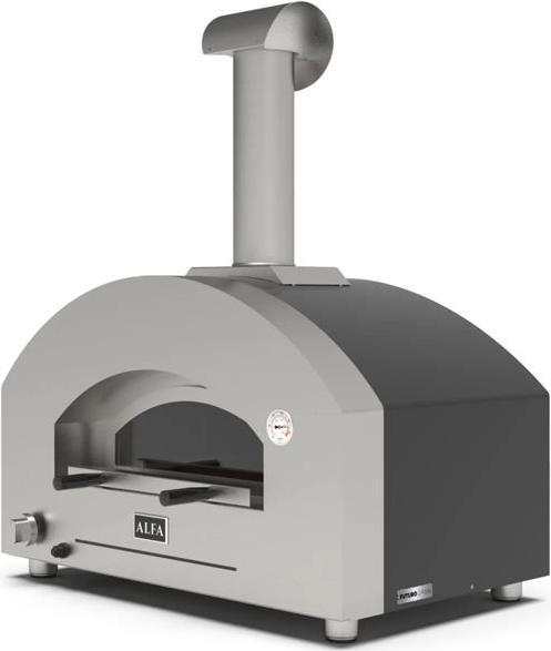 Actual product image Alfa Forni Futuro 2 Pizze Hybrid Silber Schwarz (Pizza oven gas)