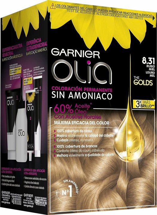 Actual product image Garnier OLIA Coloración Permanente #8,31 Rubio Miel 4 pz (8.31 Rubio Miel 4 pz)