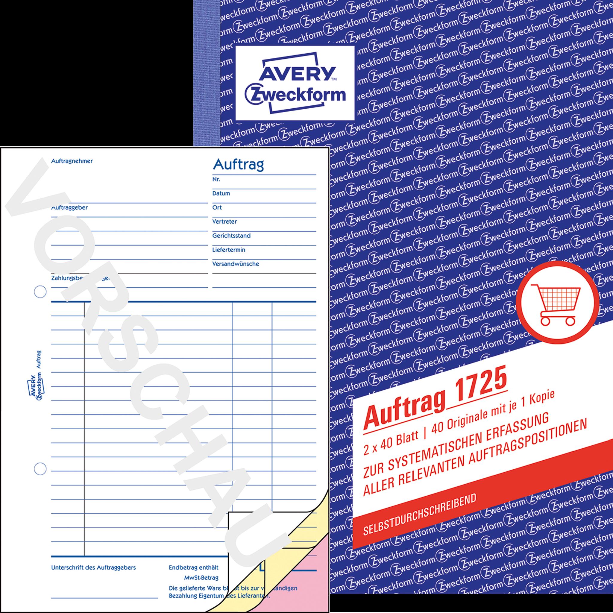 Avery, Formular, Auftrag (40 x)