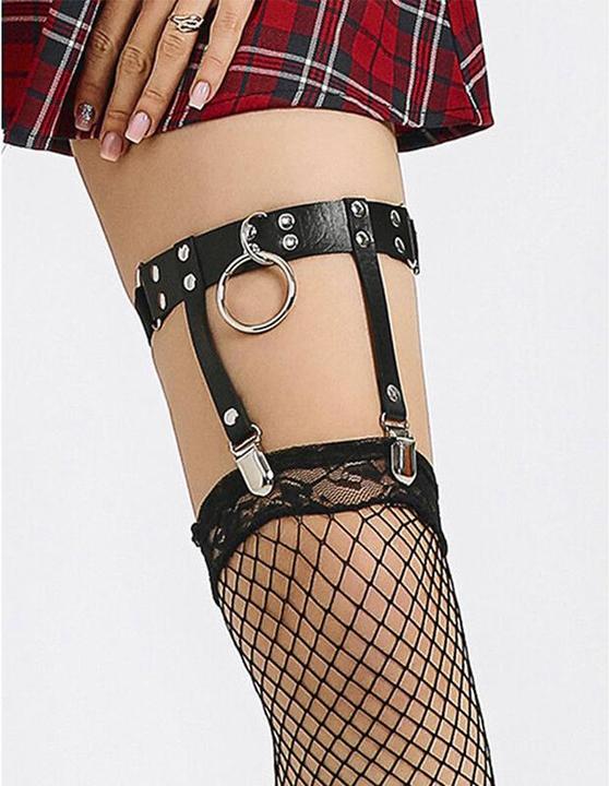 Actual product image Subblime 953744 Adjustable Punk Tights Leather Black One Size