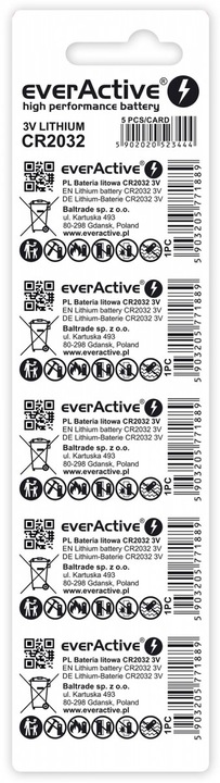 Produktbild Everactive High Performance Battery (5 Stk., CR2032, 210 mAh)
