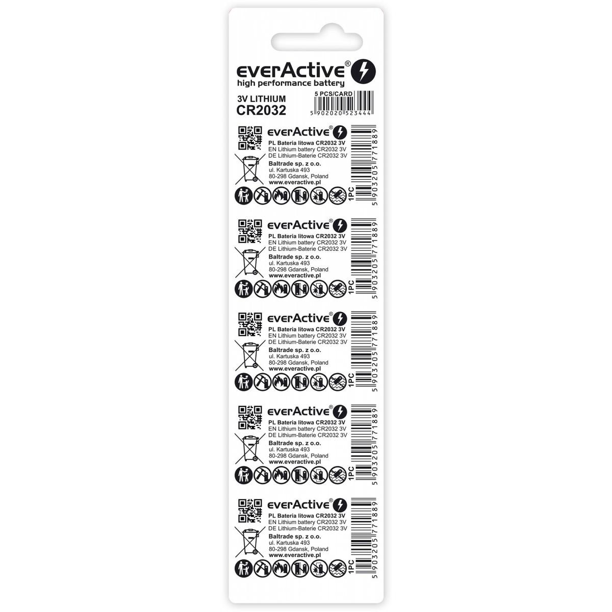 Thumbnail - Everactive High Performance Battery (5 Stk., CR2032, 210 mAh), Batterien + Akkus