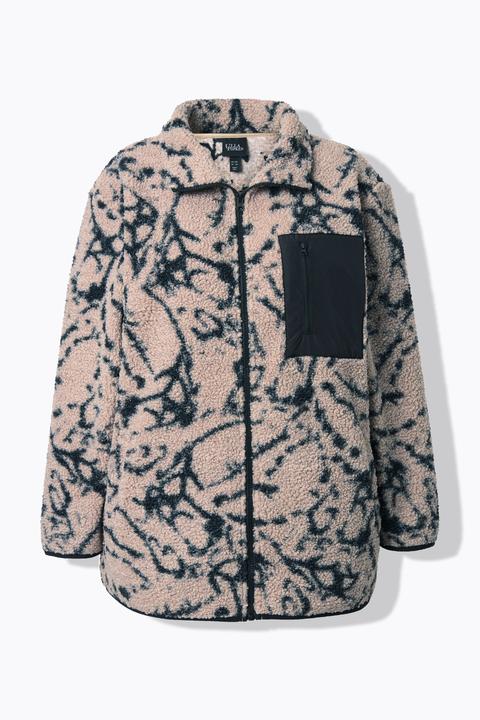 Produktbild Ulla Popken Teddyjacke, Stehkragen, elastische Kanten, kuschelweich (58)