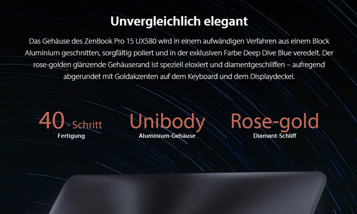 Actual product image ASUS ZenBook Pro 15 UX580GD-BN008T (15.60", Intel Core i7-8750H, 16 GB, 512 GB, CH)