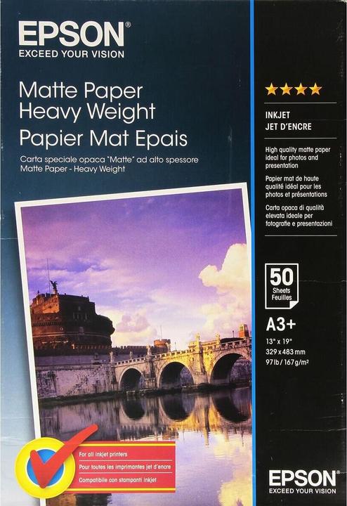Immagine prodotto Epson Carta pesante, 50 fogli (167 g/m², A3+, 50 x)