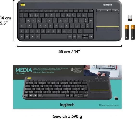 Produktbild Logitech K400 Plus (Eng. Int., Kabellos)