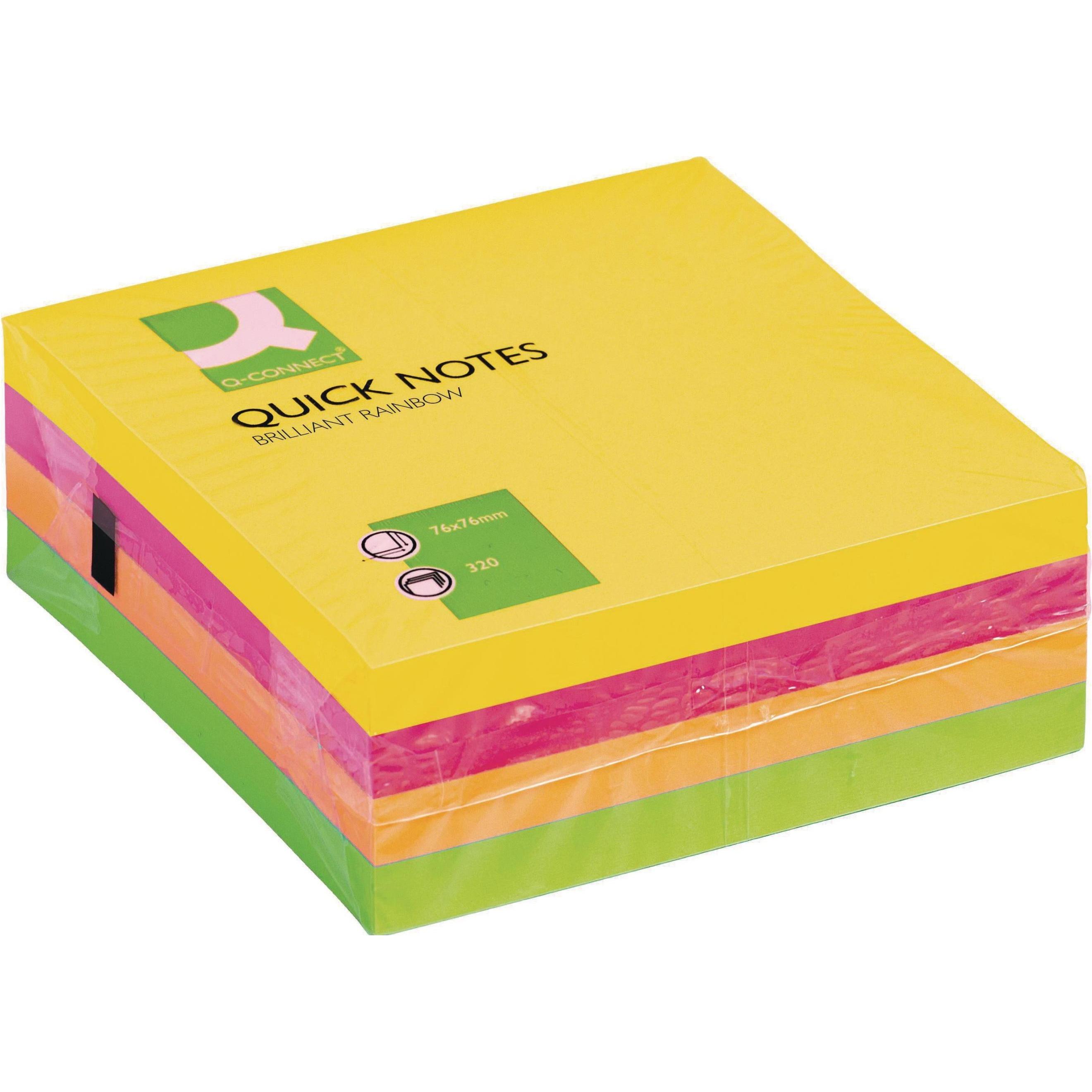 Q-Connect, Haftnotiz, Haftnotizen Quick Notes Würfel (76 x 76 mm)