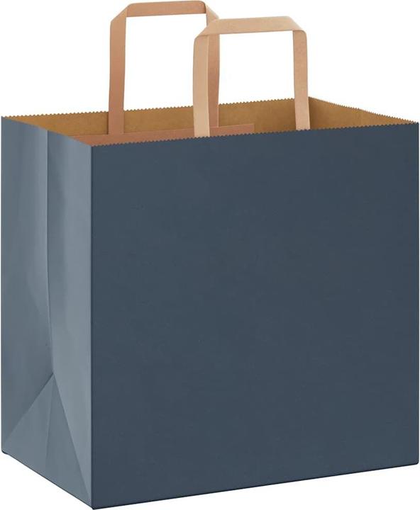 Produktbild VidaXL Kraftpapiertüten 50 Stk. mit Henkel Blau 26x17x25 cm Papiertüte (Geschenktüte, 50 x)