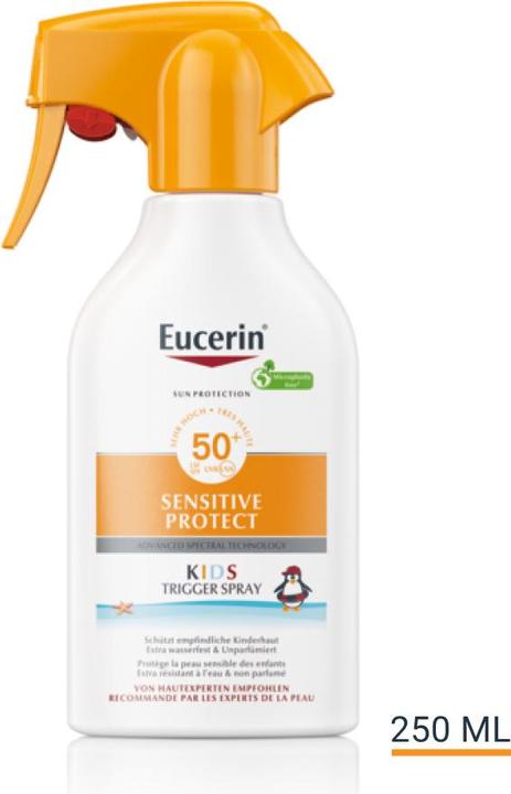 Immagine prodotto Eucerin SUN Kids Sensitive Protect Trigger Spray SPF 50+ (Spray solare, SPF 50+, 250 ml, 311 g)