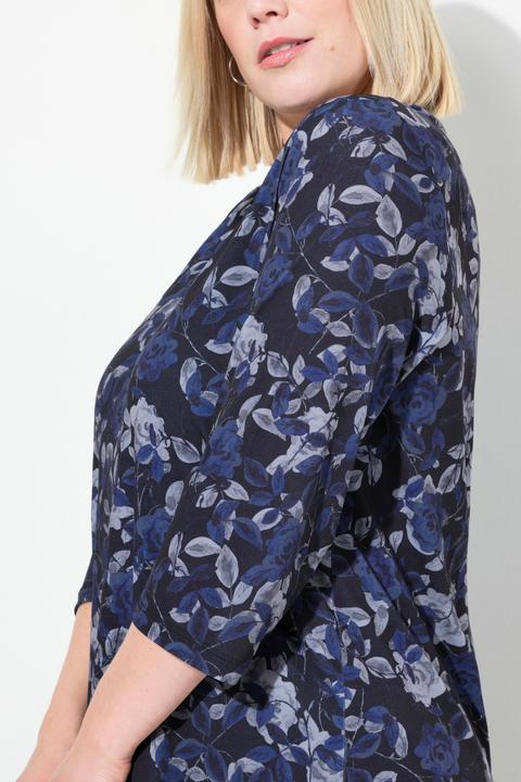 Produktbild Ulla Popken Longshirt, A-Linie, Allovermuster, V-Ausschnitt (58)